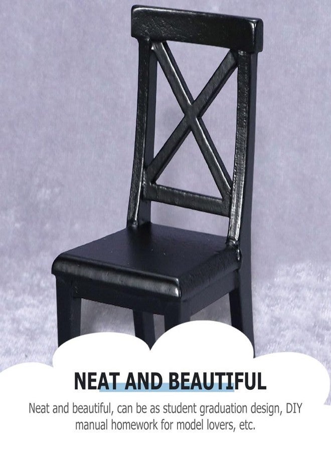 SAFIGLE Miniature Black Chair for 1 12 Scale Dollhouse Synthetic Material Mini Furniture Model Ideal Dollhouse Accessory for Creative Play and Decoration - Image 2